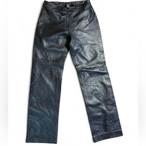 Vintage BCBGMAXAZRIA 100% black leather pants